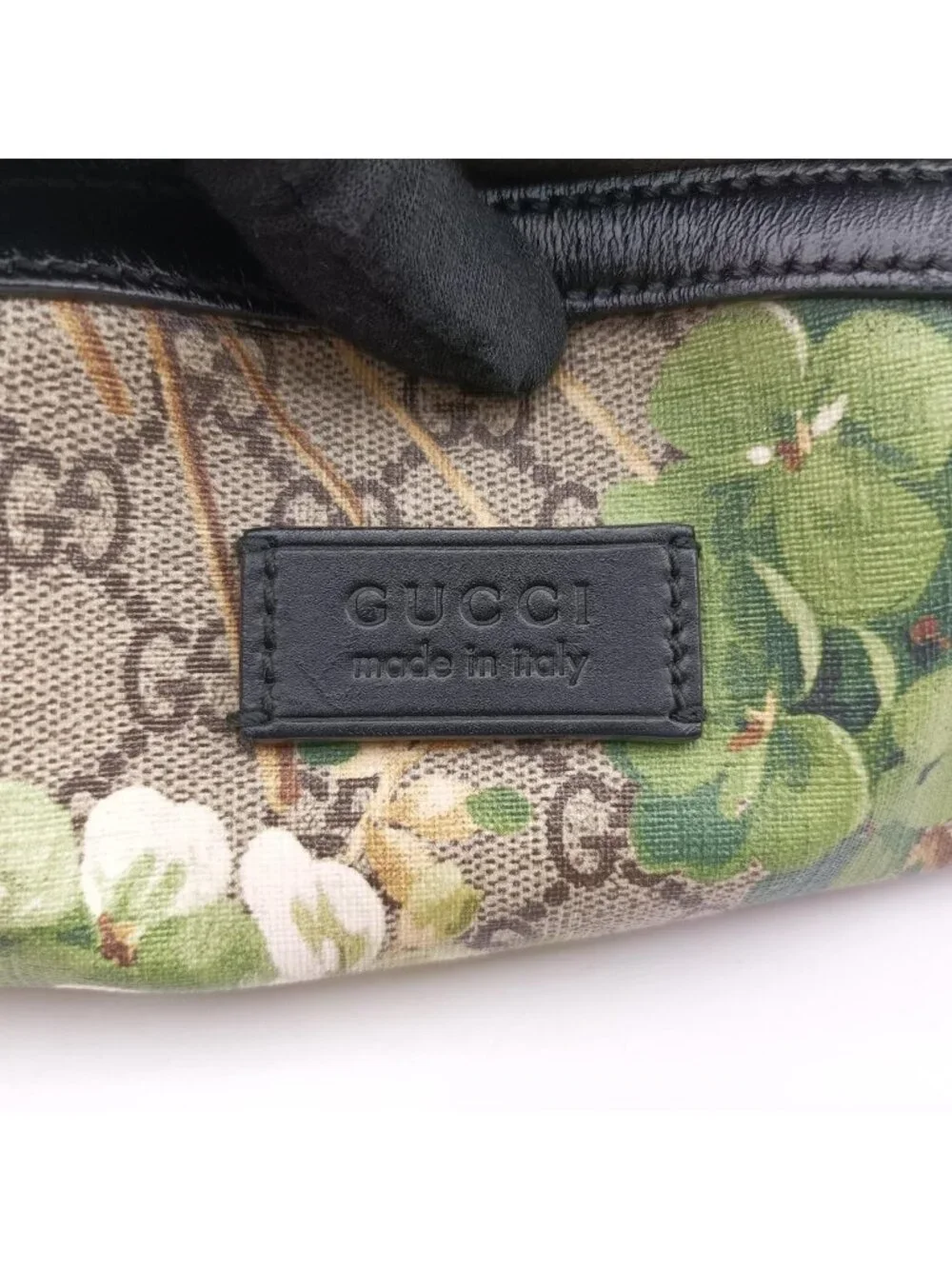 Gucci GG Blue Mus Beige Canvas Xleather Backpack
